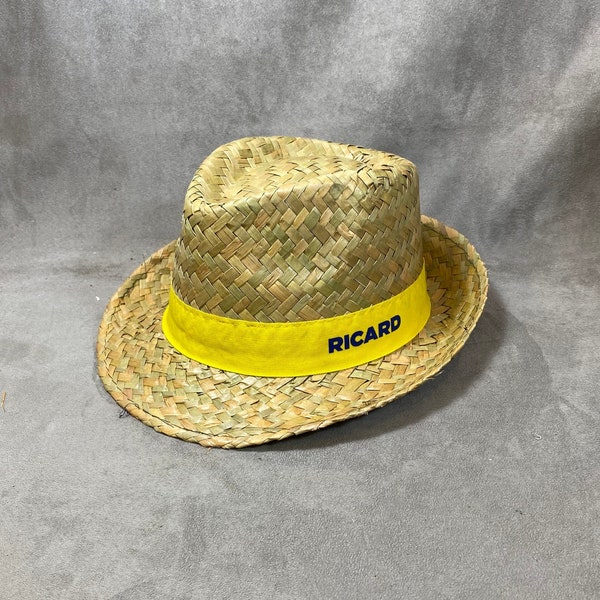 Chapeau de paille Ricard vintage  en paille