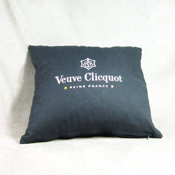 Veuve Clicquot Coussin noir en coton made in France  Années 1990