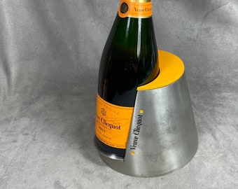 Veuve Clicquot Ponsardin champagne bottle holder in vintage metal