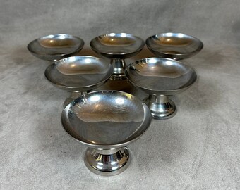 Set of 6 ice cream bowl  in 18/10 stainless steel vintage Made in France