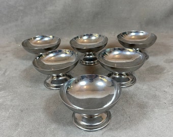 Set of 6 ice cream bowls  in 18/10 stainless steel vintage Made in France