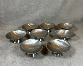 Lot de 8 coupes à glace  Guy Degrenne  en inox 18/10 vintage Made in France