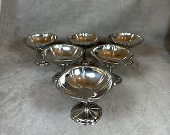 Lot de 6 coupes à glace en inox 18/10 vintage Made in France