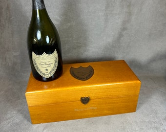 RARE Etui a champagne en bois Dom Perignon Cuvée de l'Abbaye Vintage 1998 vintage cadeau vintage