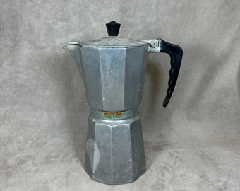 Cafetière italienne vintage en aluminium Made in Italy