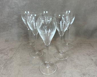 Set of 6 vintage champagne crystal flutes Charles Heidsieck 1980’s