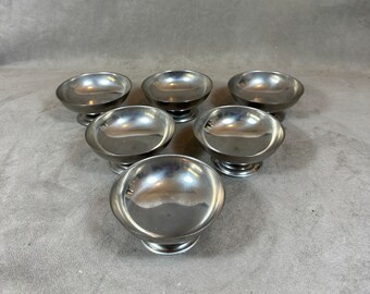 Set of 6 ice cream bowls  in 18/10 stainless steel vintage Made in France