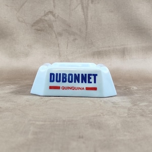 Dubonnet Blue Glass Advertising Ashtray Made in France Vintage 1970