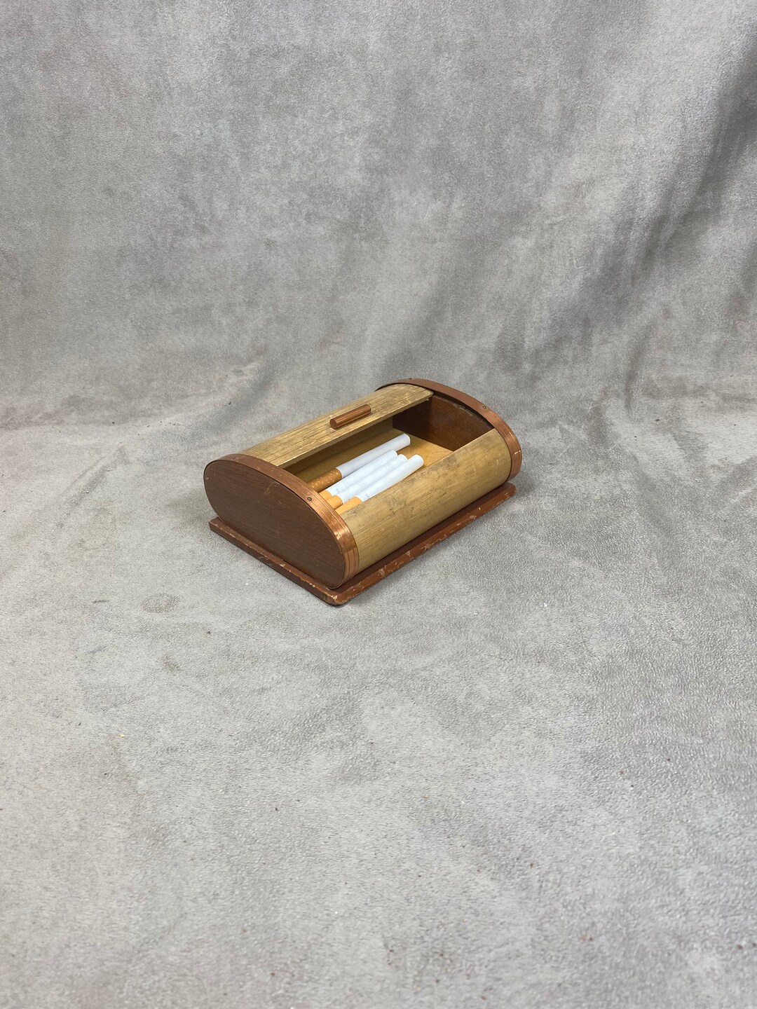 Vintage Wooden Cigarette Box Dispenser Made in France Etsy