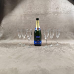 Set of 6 Pommery champagne glass vintage Made in France