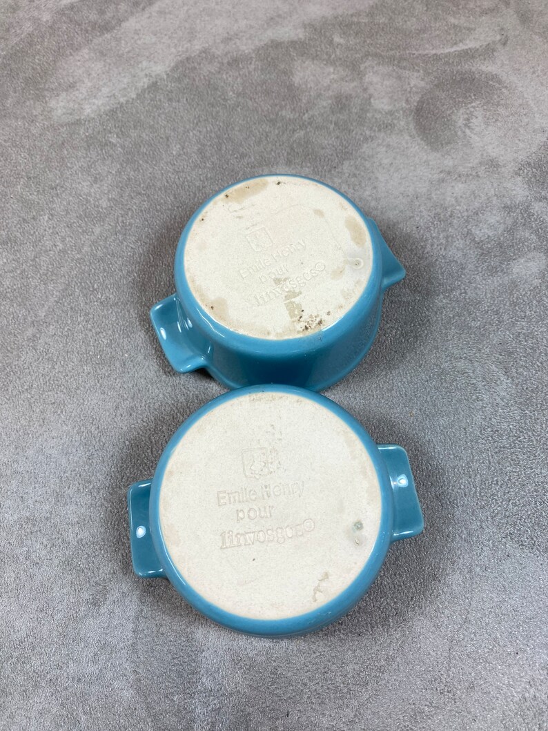 Set of 2 Emile Henry Blue and White Mini Casserole Dishes for Etsy