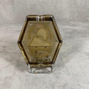 Moët&Chandon French Ashtray, Depression Glass, Champagne Dom Perignon Circa 1930