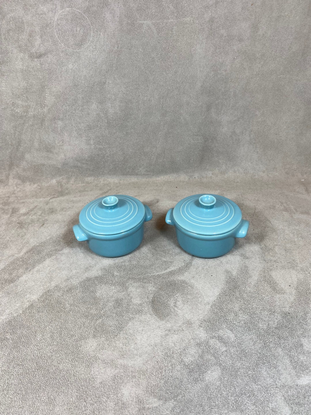 Set of 2 Emile Henry Blue and White Mini Casserole Dishes for Etsy