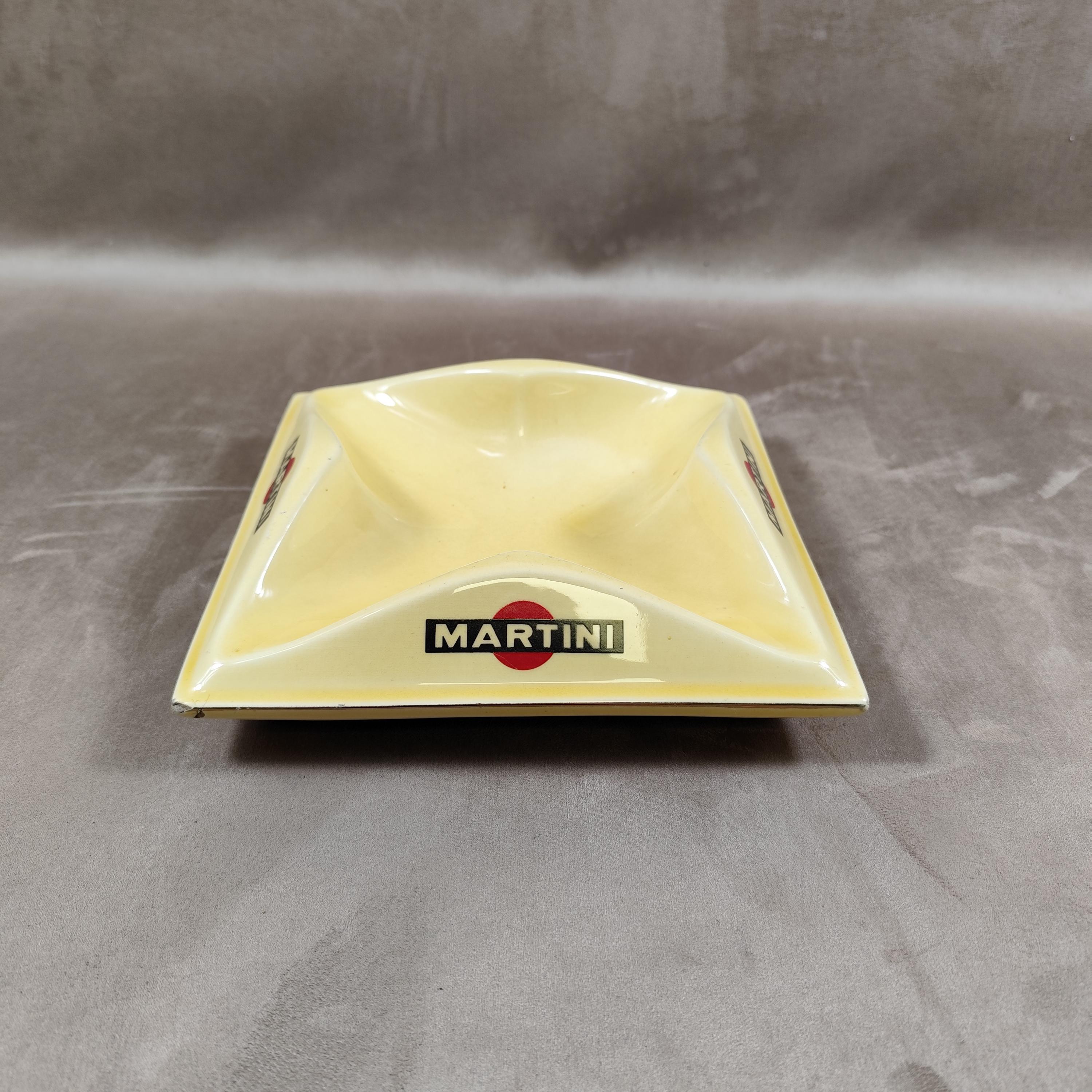 XXL MARTINI ヴィンテージ広告用灰皿 ベージュ陶器製 フランス製 1960 