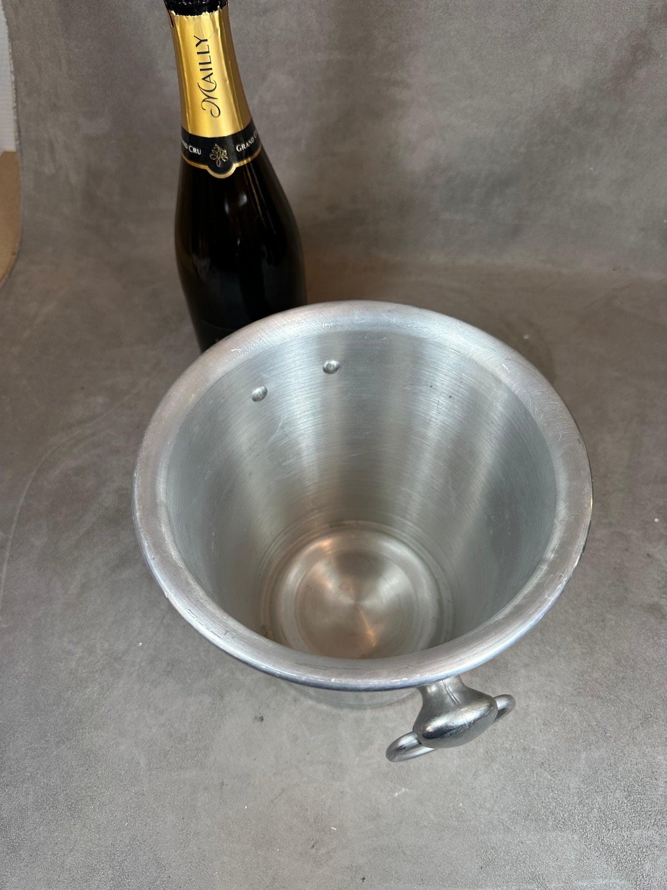 Seau à champagne en aluminium brossé