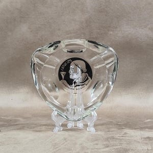 Advertising Ashtray Champagne Bichat in Glass Made in France Vintage 1970