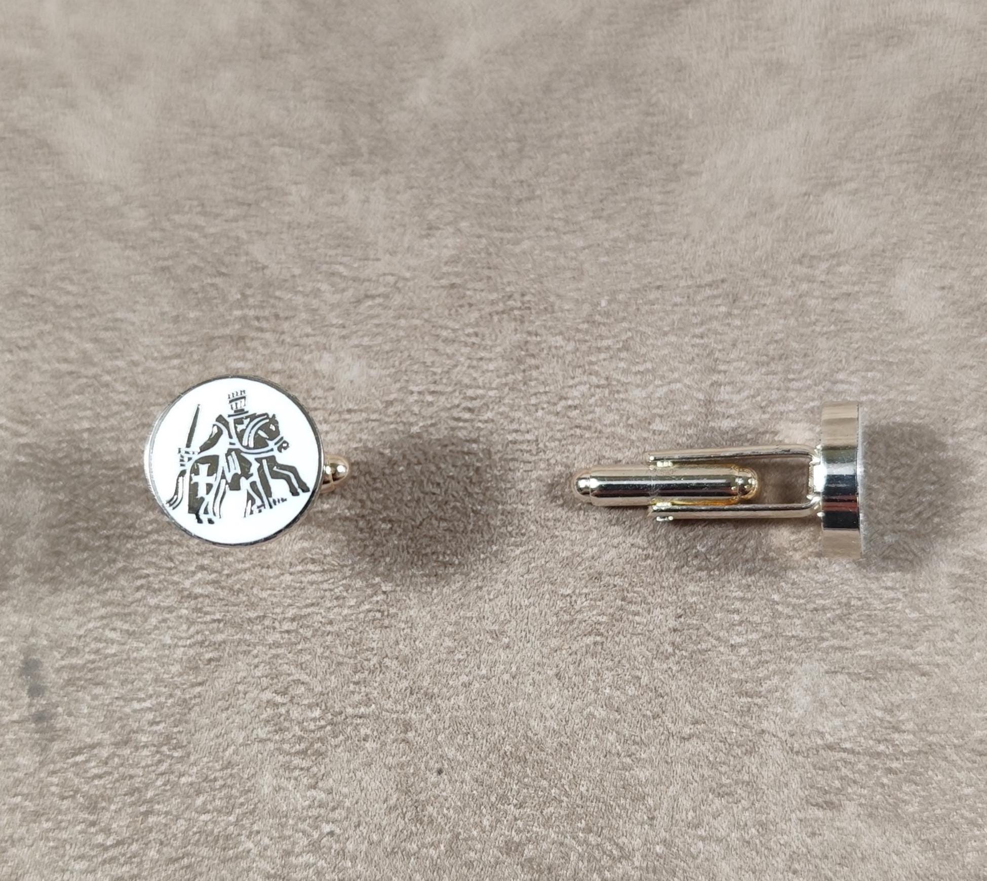 Boutons De Manchette Argent - Motif Fleur De Lis - Neufs Dans Leur Boîte