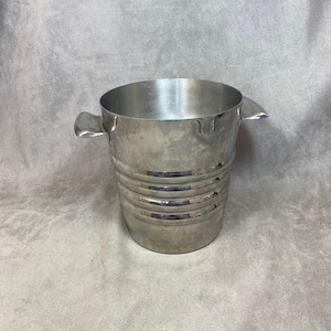 Champagne bucket in metal, Made in France, Vintage 1970