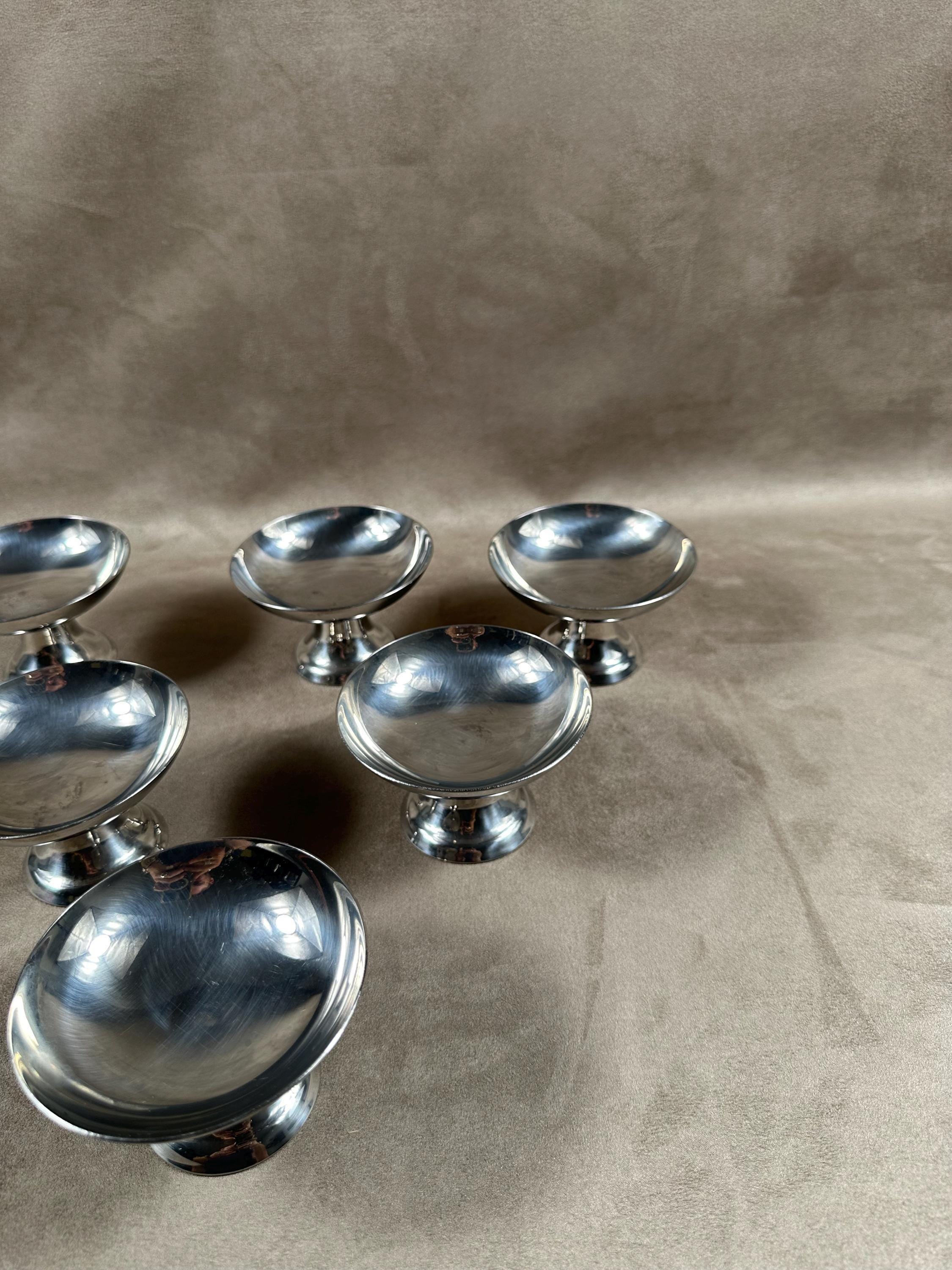 Coupelle Dessert Lot De 6 Coupes à Glace En Inox 18/10 - Vintage - Made In France - Occasion Verrine Tiramisu