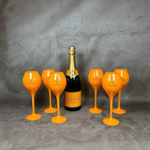 Set of 6 Vintage plexiglass flute Veuve Clicquot Ponsardin
