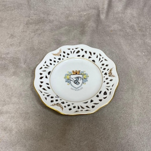 Porcelain Ashtray by Rheintal, Interlaken City Crest, Made in Switzerland, Vintage 1970