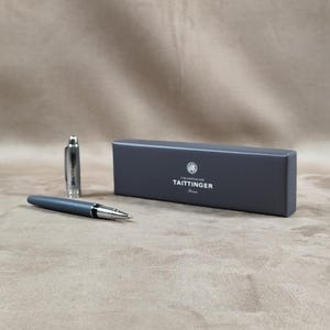 Roller ballpoint pen Champagne TAITTINGER in metal Made in France Vintage 1980
