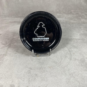 Courvoisier ashtray in black glass vintage made in France