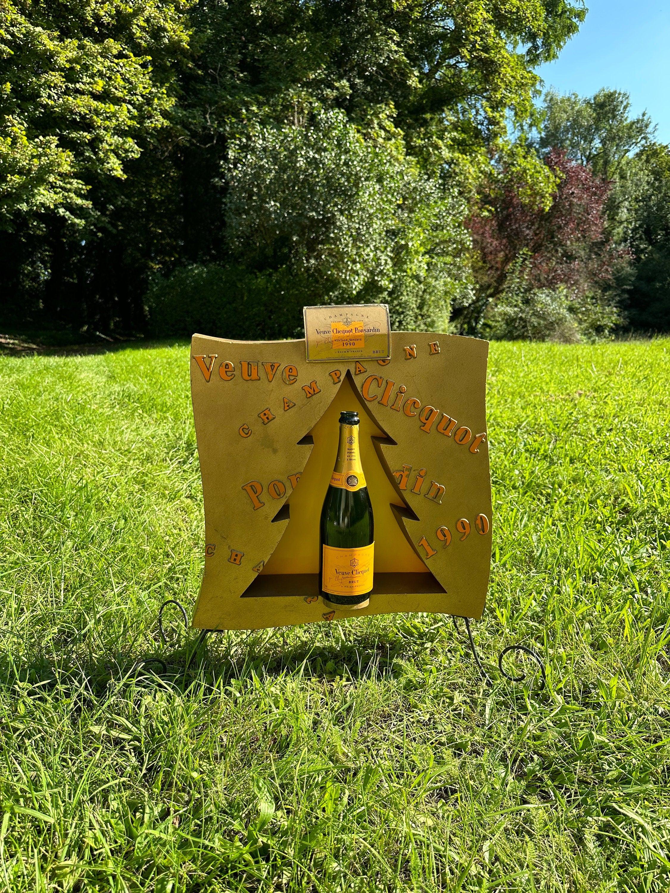 RARE Veuve Clicquot Champagne Cardboard and Metal Bottle Display 1990s