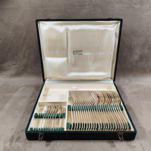 Silver metal Alfenide by Christofle cutlery set 31 pieces Made in France Vintage 1900