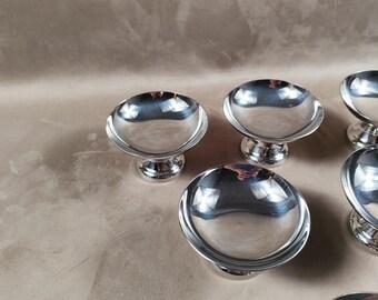 Lot De 6 Coupes à Glace Vintage En Inox 18/10 – Made In France