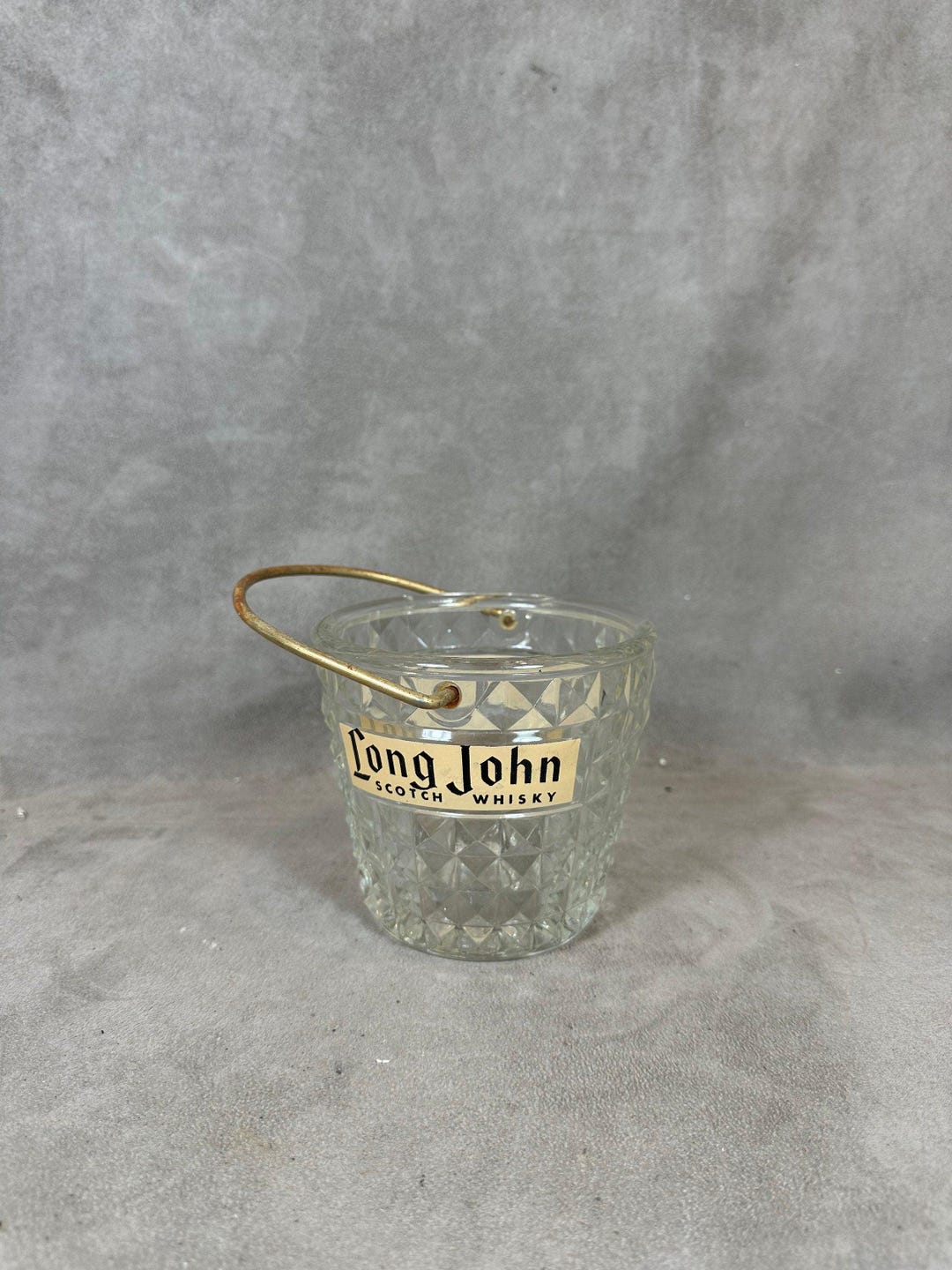 Seau à glaçons Vintage - Long John Whisky - En verre - petit modèle main image 0