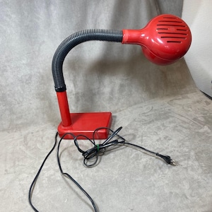 Vintage design plastic desk lamp red Italian design vintage Made in Italy 1970