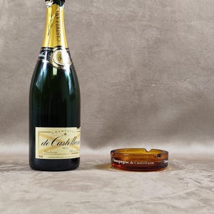 Vintage glass ashtray Champagne  De Castelanne Made in France