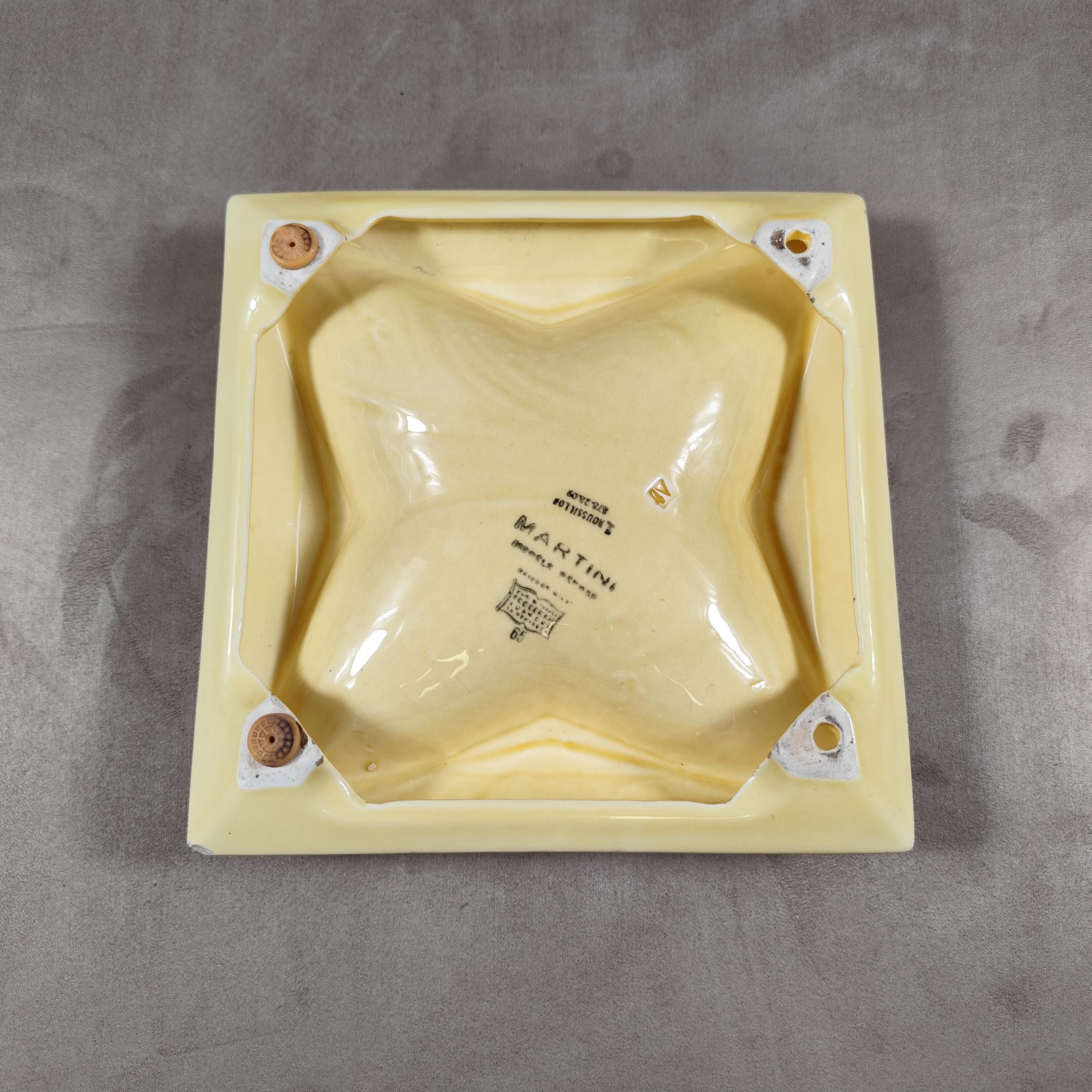 XXL MARTINI ヴィンテージ広告用灰皿 ベージュ陶器製 フランス製 1960 