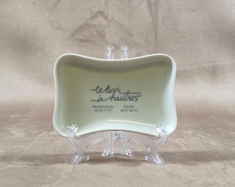 Advertising ashtray the ceramic "le bar à huitres" Made in France Vintage 1980