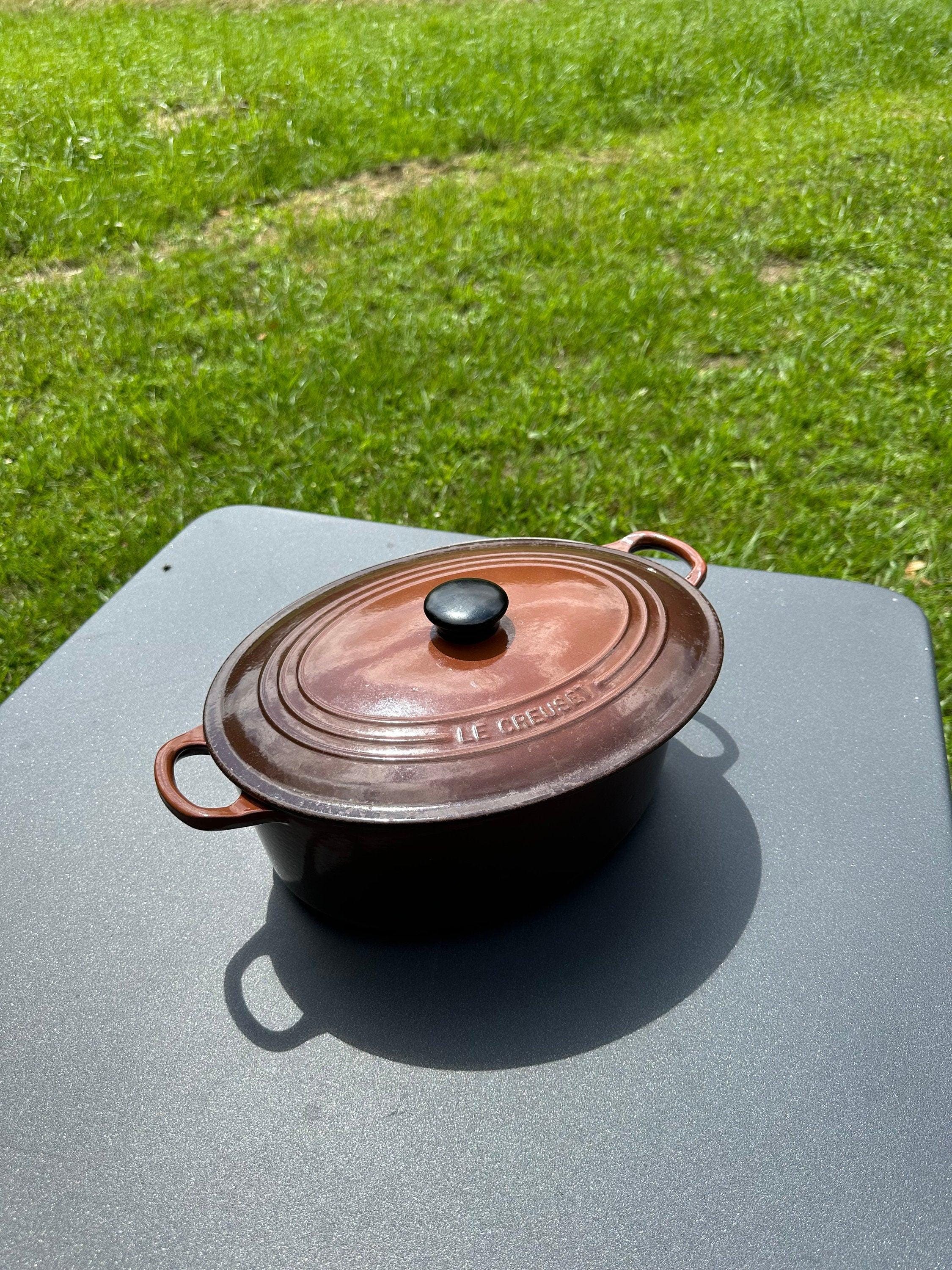 ANCIENNE COCOTTE FONTE LE CREUSET Orange Vintage TYPE B 18.5 cm