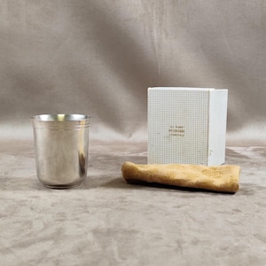 RARE Christofle Silver Metal Baptism Stamp in a Made in France box, Vintage 1970