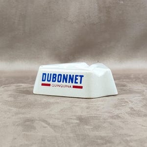 Triangular Advertising Ashtray Dubonnet Liqueur in Faience Made in France Vintage 1970