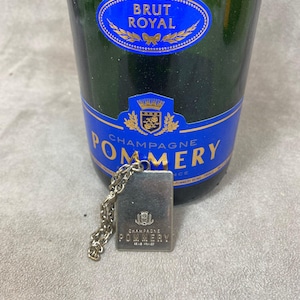Metal key ring Pommery Made in France 1960s