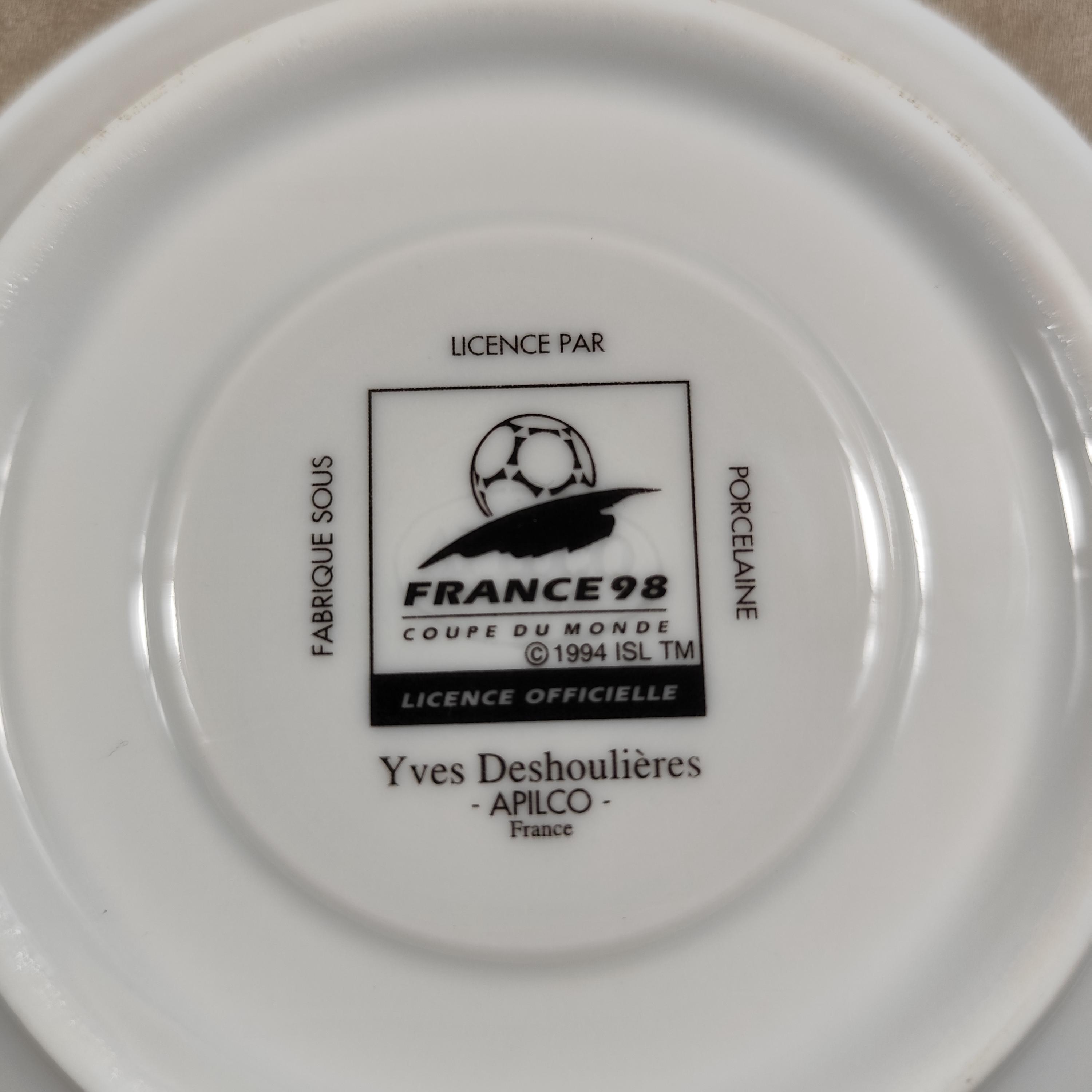 Coupelle France 98 - Bol Footix Porcelaine Apilco - Diamètre 14 Cm