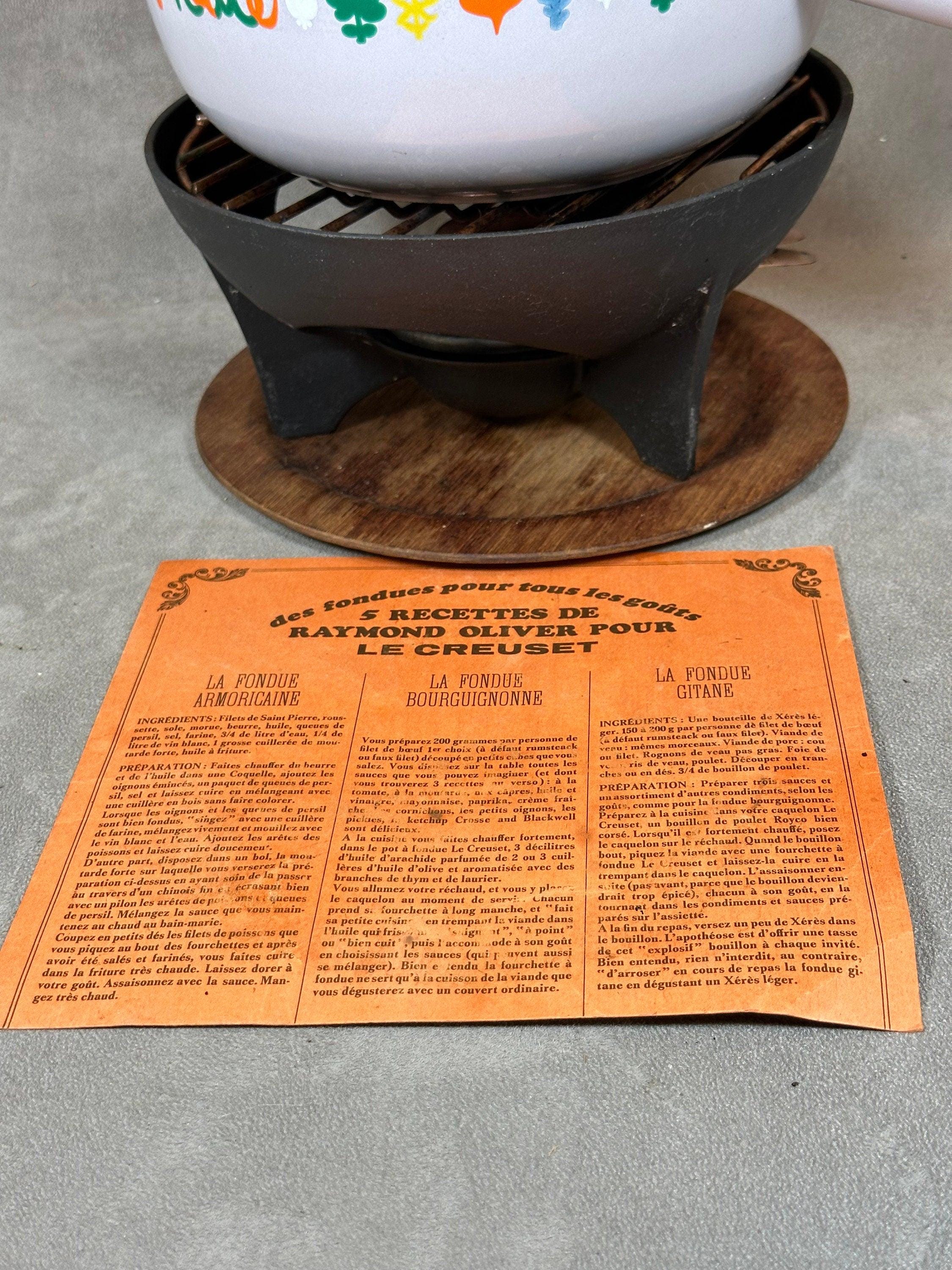 Appareil à fondue vintage en fonte émaillée le creuset made