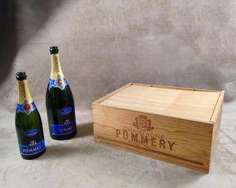 Holzkiste Für 3 Magnums Pommery Champagner Made