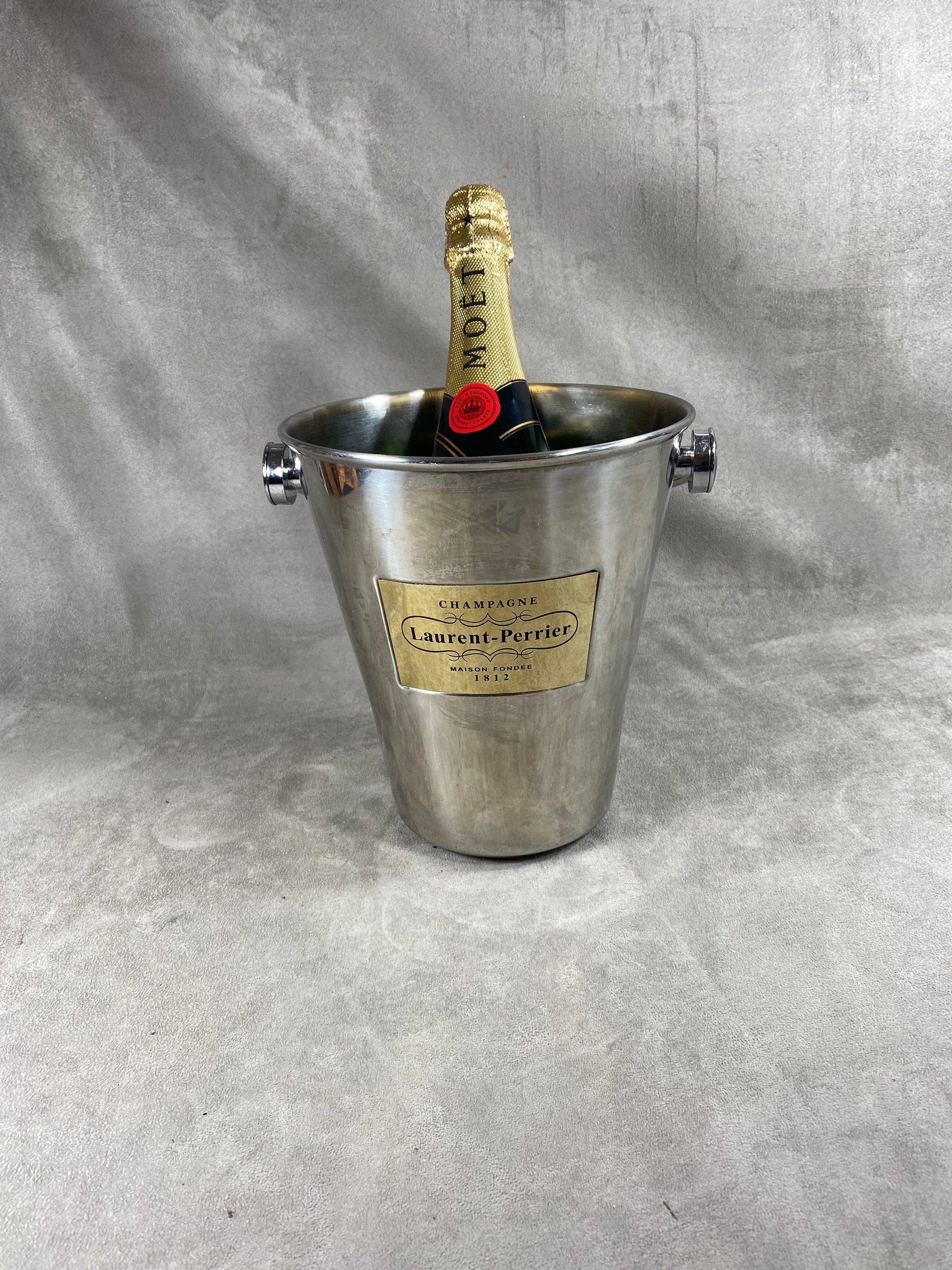 Seau à Champagne en Aluminium Laurent-Perrier Vintage Made in France Années 1970