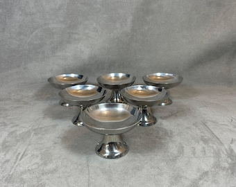 Set of 6 Guy Degrenne ice cream bowl  in 18/10 stainless steel vintage Made in France