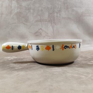 LE CREUSET Enamelled Cast Iron Fondue Pot Limited Edition Made in France Vintage 1970