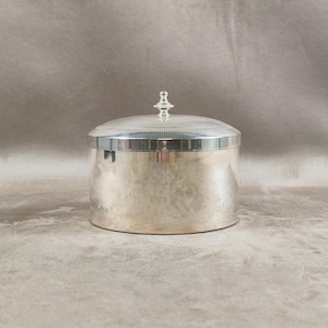 Silver-plated metal table bin with Silversmith’s Mark Made in France Vintage 1960