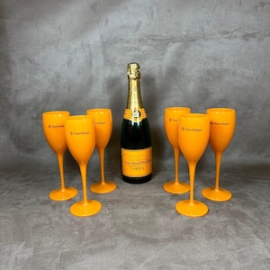 Set of 6 Vintage plexiglass flute Veuve Clicquot Ponsardin
