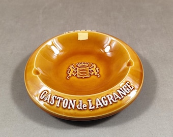 Cognac Gaston de Lagrange Advertising Ashtray in Artistic Faience by Proceram Made in France Vintage 1970