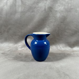 Vintage blue ceramic Le Creuset pitcher Made in France