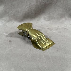 RARE Vintage Brass Paper Clip Hand Mail Clip Made in France 1900